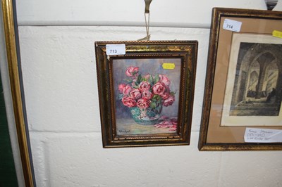 Lot 713 - Study of roses by MDuriez Mouzuel, framed and...