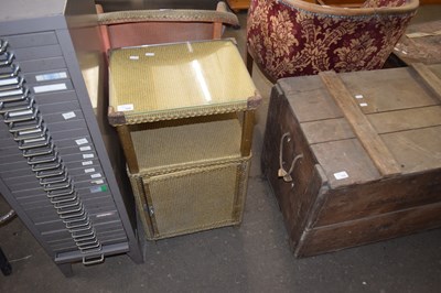 Lot 725 - A gold painted wicker bedside chest