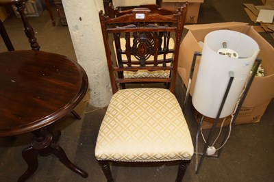 Lot 761 - A pair of Edwardian inlaid dining chairs