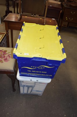 Lot 801 - Two boxes of assorted books to include fiction...