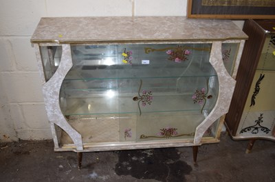 Lot 820 - Mid 20th Century display cabinet with faux...