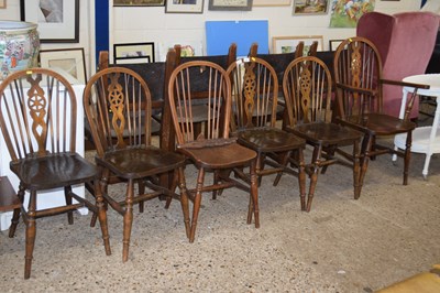 Lot 259 - Set of six wheel back kitchen chairs