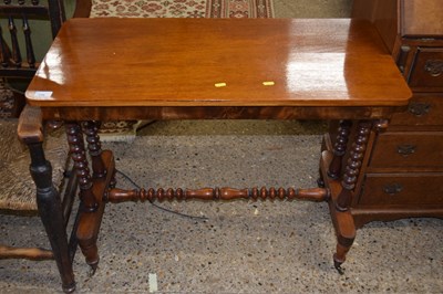 Lot 239 - A Victorian mahogany side table on bobbin...