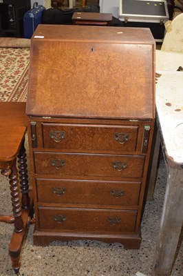 Lot 240 - A reproduction walnut veneered bureau of...