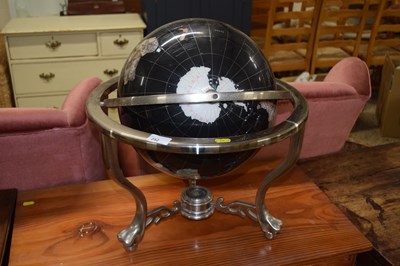 Lot 252 - Modern inlaid globe on metal stand