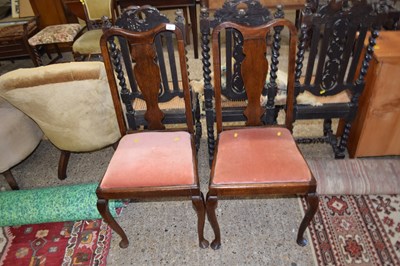 Lot 259 - A pair of Queen Anne style dining chairs