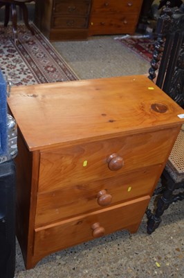 Lot 266 - A pine three drawer chest