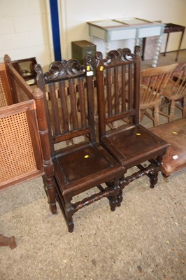 Lot 284 - A pair of 18th Century hard seated dining...