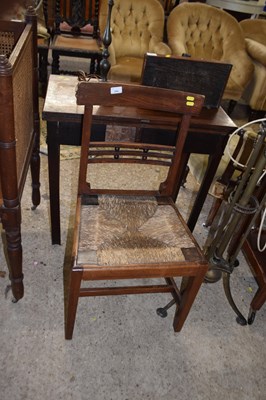 Lot 294 - A Georgian oak framed and rush seat dining chair