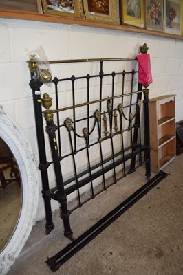 Lot 304 - Victorian brass and iron bed frame, 138cm wide