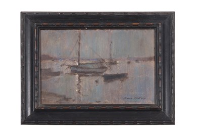 Lot 698 - Owen Waters (1916-2004), Harbour view, oil on...