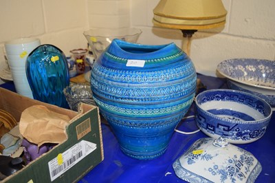 Lot 20 - Large Bitossi Italian blue glazed vase with...