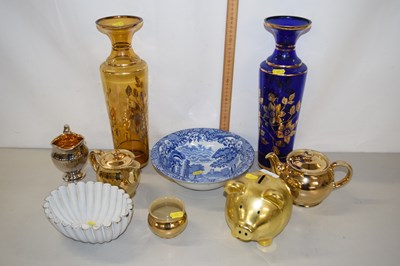 Lot 145 - Mixed Lot: Glass vases, Spode blue Italian...