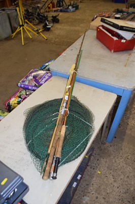 Lot 1030 - Mixed lot of vintage fishing rods together...