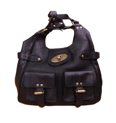 Lot 133 - A Mulberry handbag, the black leather bag with...