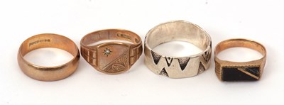 Lot 140 - Two 9ct rings and two others: to include a 9ct...