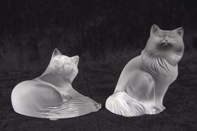 Lot 9 - Lalique Seated "Heggie" Cat with a further...