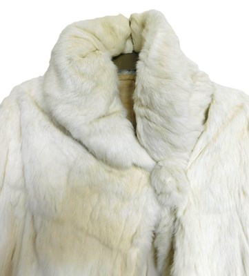 Lot 98 - A lady's full length cream fur coat, with high...