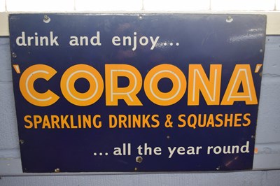 Lot 264 - Vintage enamel advertising sign 'Corona...