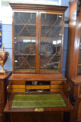 Lot 265 - Georgian mahogany secretaire bookcase cabinet...