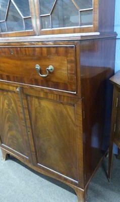 Lot 265 - Georgian mahogany secretaire bookcase cabinet...