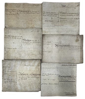 Lot 1093 - ONE PACKET: Various 18th/19th century vellum...