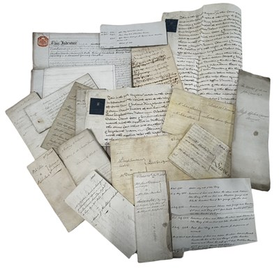 Lot 1086 - ONE PACKET: Various 18th/19th century vellum...