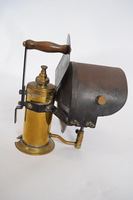 Lot 268 - Antique brass and iron illuminator lantern...
