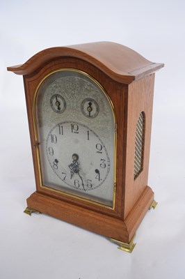 Lot 379 - 20th century German mantel clock, silvered...