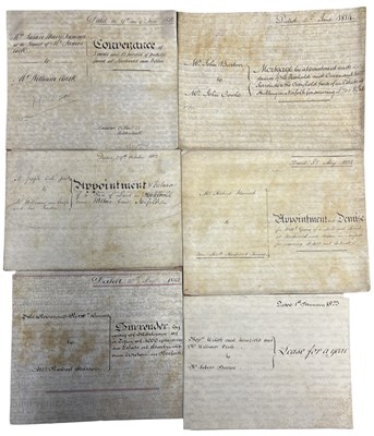 Lot 1223 - ONE PACKET: Various 19th century vellum...