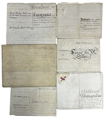 Lot 1224 - ONE PACKET: Various 19th century vellum...