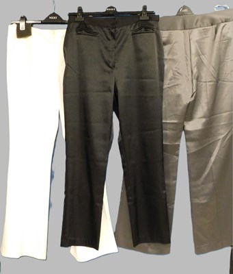 Lot 87 - Three pairs of lady's evening trousers, to...