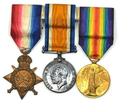 Lot 30 - First World War British medal trio comprising...