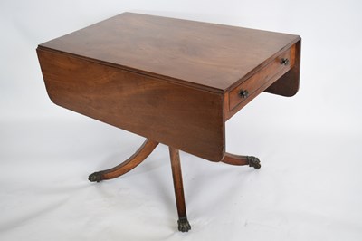 Lot 281 - 19th century mahogany pedestal Pembroke table...