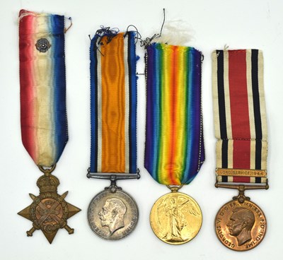 Lot 28 - First World War and police medal group of four...