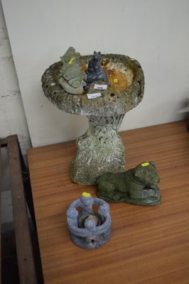 Lot 1006 - Mixed lot of concrete composite statues, bird...