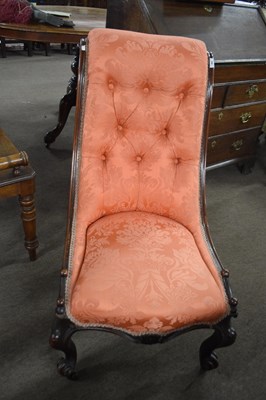 Lot 296 - Victorian mahogany framed nursing chair raised...