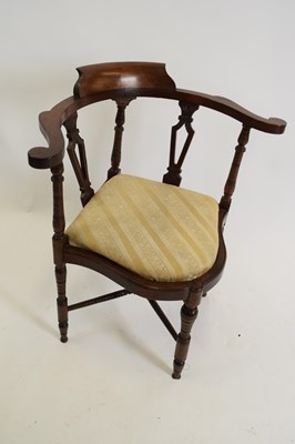 Lot 323 - Edwardian mahogany framed corner chair with...