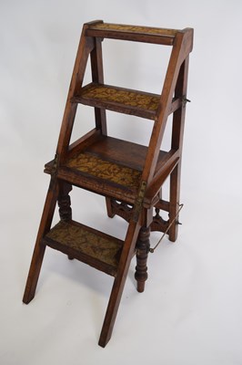 Lot 325 - Victorian metamorphic hardwood chair/library...