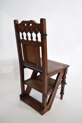 Lot 325 - Victorian metamorphic hardwood chair/library...