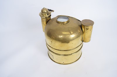 Lot 326 - 19th century brass binnacle for a compass, of...