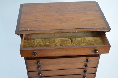 Lot 329 - Late 19th century stained pine 10-drawer...