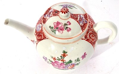 Lot 96 - Lowestoft Porcelain Teapot c1780