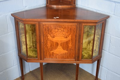 Lot 340 - Unusual Edwardian corner display cabinet, the...