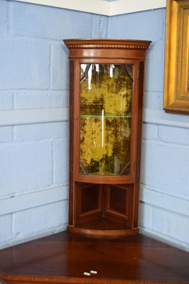 Lot 340 - Unusual Edwardian corner display cabinet, the...