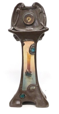 Lot 66 - Bretby clock in pottery Art Nouveau case, 50cm...