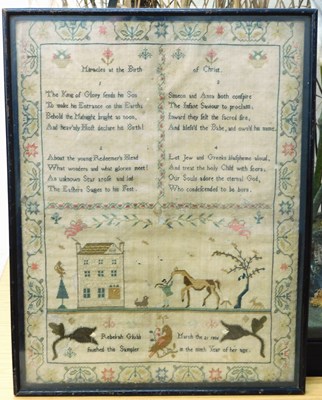 Lot 183 - A George III sampler, the four verse religious...