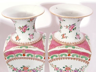 Lot 70 - Pair of square section Chinese export style...