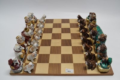 Lot 423 - A Sylvia Smith chess set, with handpainted...