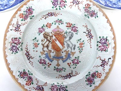 Lot 73 - Chinese export style armorial plate by Samson...